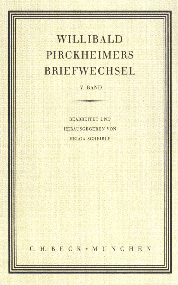 Cover:, Willibald Pirckheimers Briefwechsel  Bd. 5