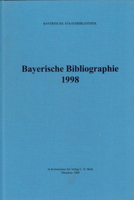 Cover:, Bayerische Bibliographie  1998