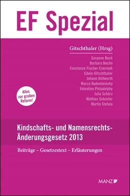 Abbildung von Gitschthaler | Kindschafts- und Namensrechts-Änderungsgesetz 2013 | 1. Auflage | 2013 | beck-shop.de