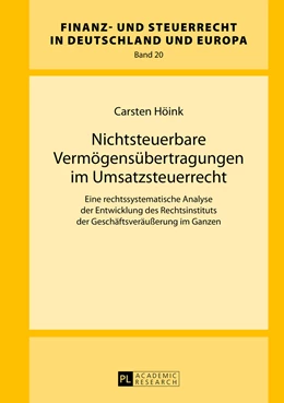 Abbildung von Höink | Nichtsteuerbare Vermögensübertragungen im Umsatzsteuerrecht | 1. Auflage | 2013 | 20 | beck-shop.de