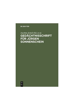 Abbildung von Jickeli / Kreutz | Gedächtnisschrift für Jürgen Sonnenschein | 1. Auflage | 2013 | beck-shop.de