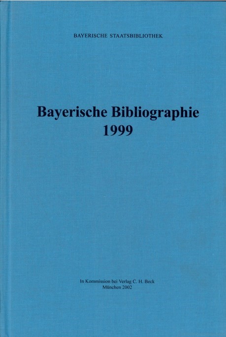Cover:, Bayerische Bibliographie  1999