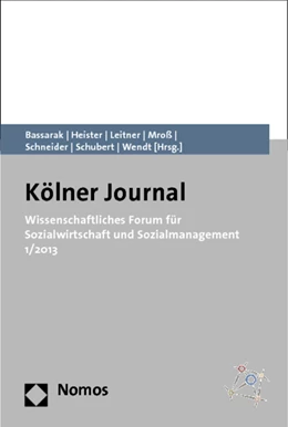 Abbildung von Bassarak / Heister | Wissenschaftliches Forum für Sozialwirtschaft und Sozialmanagement 1/2013 | 1. Auflage | 2013 | 1 | beck-shop.de