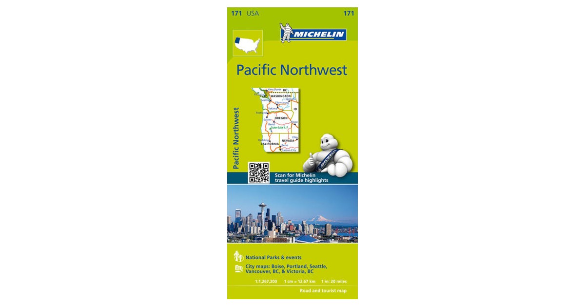 Straßen MICHELIN Zoomkarten Michelin Pazifik Nord-West und Tourismuskarte 1:1.267.200 
