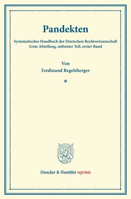 Abbildung von Regelsberger / Binding | Pandekten | 1. Auflage | 2013 | beck-shop.de