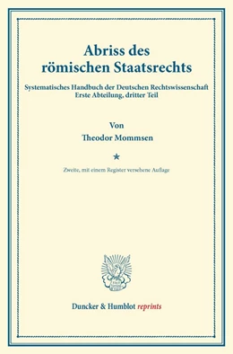 Abbildung von Binding | Abriss des römischen Staatsrechts | 2. Auflage | 2013 | beck-shop.de