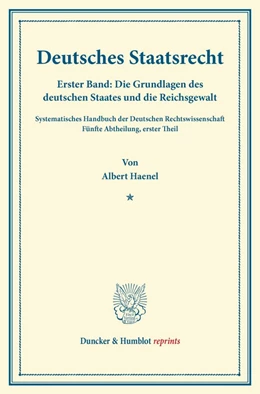 Abbildung von Haenel / Binding | Deutsches Staatsrecht | 1. Auflage | 2013 | beck-shop.de