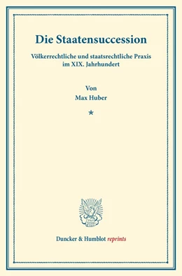 Abbildung von Huber | Die Staatensuccession | 1. Auflage | 2013 | beck-shop.de