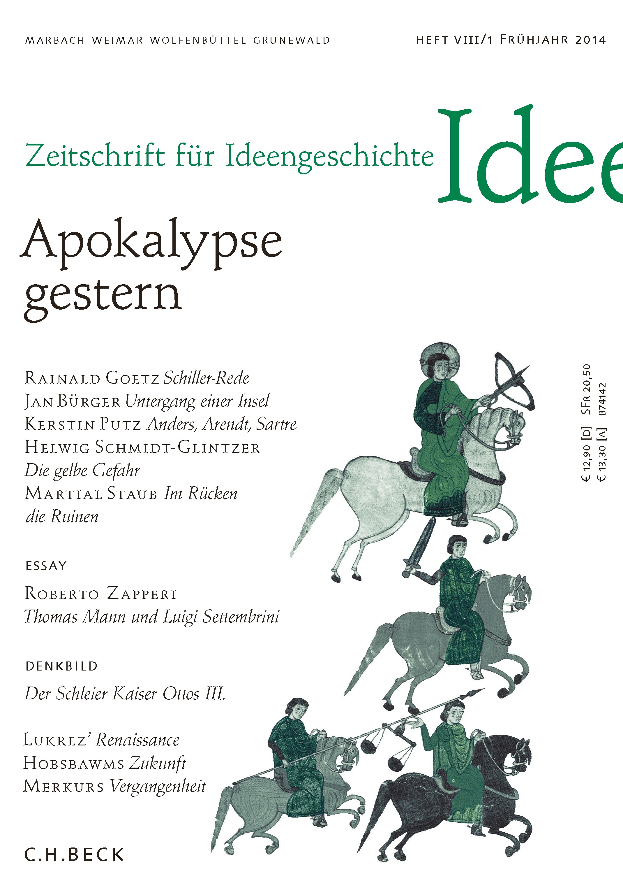 Cover:, Zeitschrift für Ideengeschichte Heft VIII/1 Frühjahr 2014