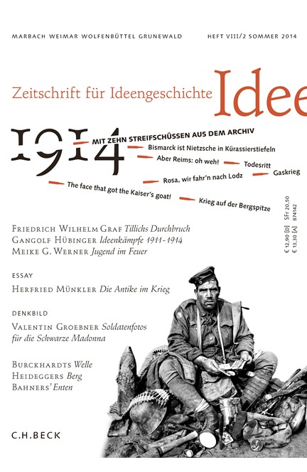 Cover: , Zeitschrift für Ideengeschichte Heft VIII/2 Sommer 2014