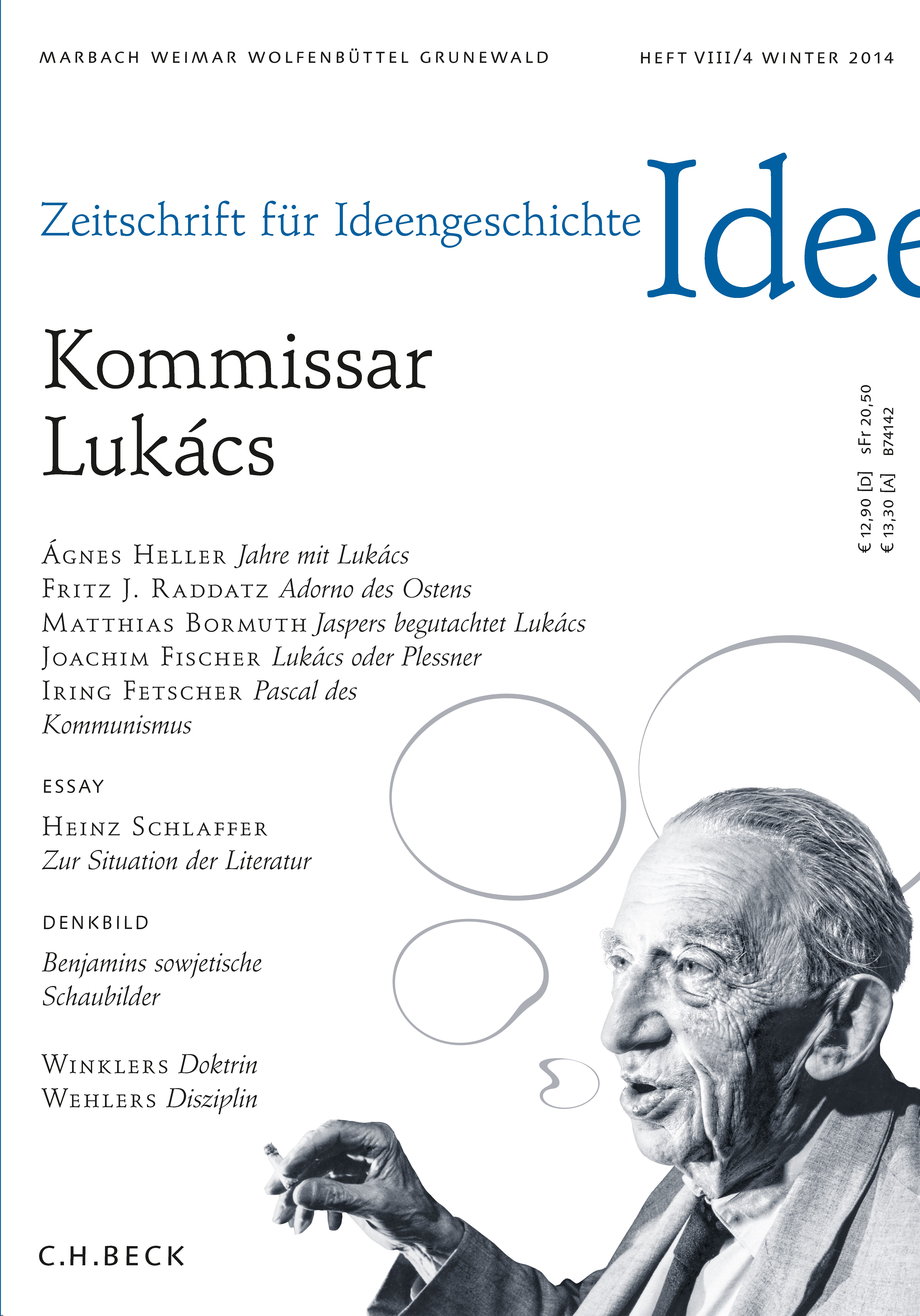 Cover:, Zeitschrift für Ideengeschichte Heft VIII/4 Winter 2014