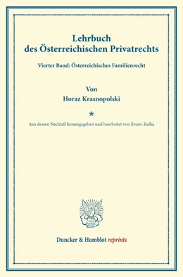 Abbildung von Krasnopolski / Kafka | Lehrbuch des Österreichischen Privatrechts | 1. Auflage | 2013 | beck-shop.de