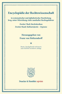 Abbildung von Holtzendorff | Encyclopädie der Rechtswissenschaft | 2. Auflage | 2013 | beck-shop.de