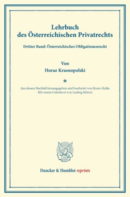 Abbildung von Kafka / Krasnopolski | Lehrbuch des Österreichischen Privatrechts | 1. Auflage | 2013 | beck-shop.de