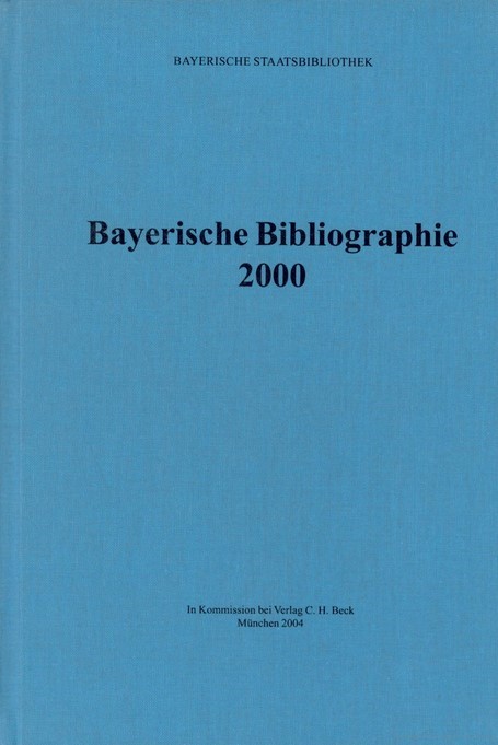 Cover:, Bayerische Bibliographie  2000