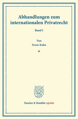 Abbildung von Kahn / Lenel | Abhandlungen zum internationalen Privatrecht | 1. Auflage | 2013 | beck-shop.de