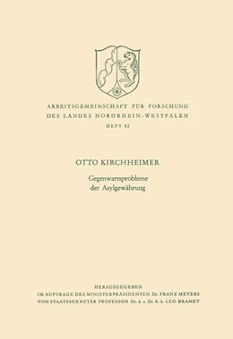 Abbildung von Kirchheimer | Gegenwartsprobleme der Asylgewährung | 1. Auflage | 1959 | 82 | beck-shop.de