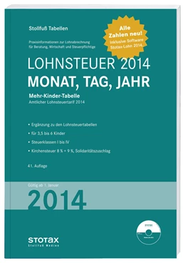 Abbildung von Lohnsteuer 2014 • Monat, Tag, Jahr, Mehr-Kinder-Tabelle | 1. Auflage | 2014 | beck-shop.de