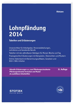Abbildung von Hintzen | Lohnpfändung 2014 | 31. Auflage | 2014 | beck-shop.de