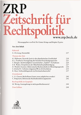 Abbildung von ZRP • Zeitschrift für Rechtspolitik | 51. Auflage | 2023 | beck-shop.de