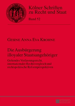 Abbildung von Krohne | Die Ausbürgerung illoyaler Staatsangehöriger | 1. Auflage | 2013 | 52 | beck-shop.de