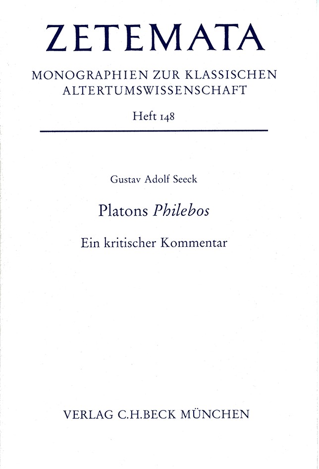 Cover: Seeck, Gustav Adolf, Platons Philebos