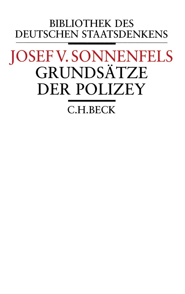 Cover: Sonnenfels, Joseph von, Grundsätze der Polizey
