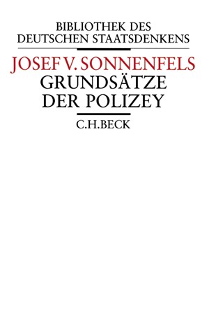 Cover: Joseph von Sonnenfels, Grundsätze der Polizey