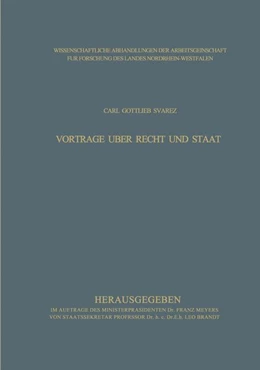 Abbildung von Svarez | Vorträge über Recht und Staat | 1. Auflage | 1960 | beck-shop.de
