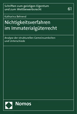 Abbildung von Behrend | Nichtigkeitsverfahren im Immaterialgüterrecht | 1. Auflage | 2013 | 61 | beck-shop.de