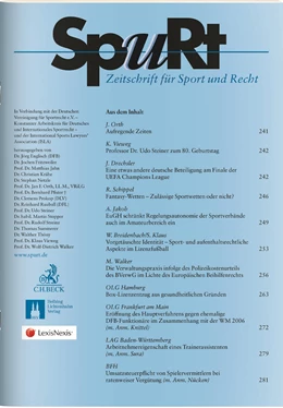 Abbildung von SpuRt • Zeitschrift für Sport und Recht | 25. Auflage | 2024 | beck-shop.de