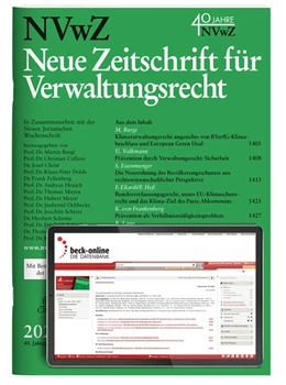 Abbildung von NVwZ • Neue Zeitschrift für Verwaltungsrecht + NVwZ-RR • Rechtsprechungs-Report Verwaltungsrecht | 31. Auflage | 2023 | beck-shop.de