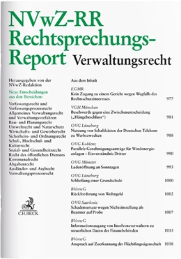 Abbildung von NVwZ-RR • Rechtsprechungs-Report Verwaltungsrecht | 31. Auflage | 2024 | beck-shop.de