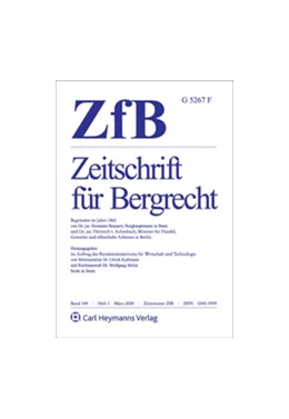 Abbildung von Zeitschrift für Bergrecht - ZfB | 1. Auflage | 2024 | beck-shop.de