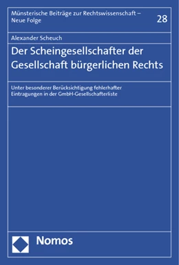 Abbildung von Scheuch | Der Scheingesellschafter der Gesellschaft bürgerlichen Rechts | 1. Auflage | 2014 | 28 | beck-shop.de