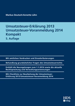 Abbildung von Deutsch / Lähn | Umsatzsteuer-Erklärung 2013/Umsatzsteuer-Voranmeldung 2014 Kompakt | 5. Auflage | 2014 | beck-shop.de