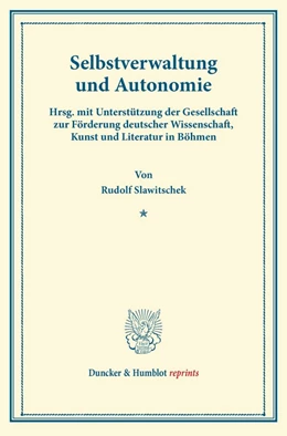 Abbildung von Slawitschek | Selbstverwaltung und Autonomie. | 1. Auflage | 2014 | beck-shop.de