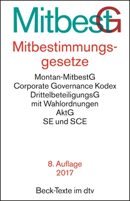 Abbildung von Mitbestimmungsgesetze: MitbestG | 8. Auflage | 2017 | 5524 | beck-shop.de