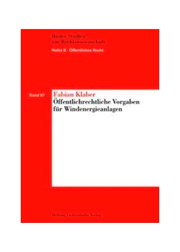 Abbildung von Klaber | Öffentlichrechtliche Vorgaben für Windenergieanlagen | 1. Auflage | 2014 | Band 87 | beck-shop.de