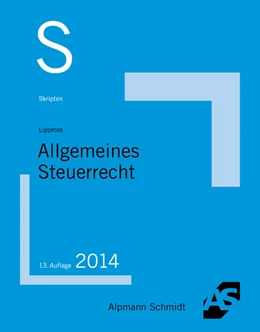 Abbildung von Lippross | Skript Allgemeines Steuerrecht | 13. Auflage | 2014 | beck-shop.de