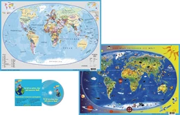 Abbildung von Kinderweltkarte Erde politisch - DUO-Schreibunterlage klein mit Musik-CD | 1. Auflage | 2014 | beck-shop.de