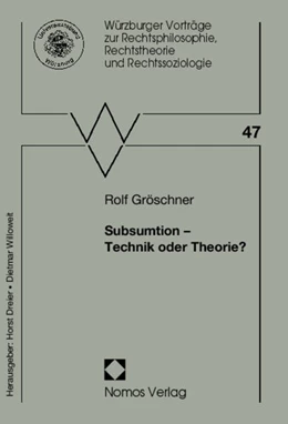 Abbildung von Gröschner | Subsumtion - Technik oder Theorie? | 1. Auflage | 2014 | 47 | beck-shop.de