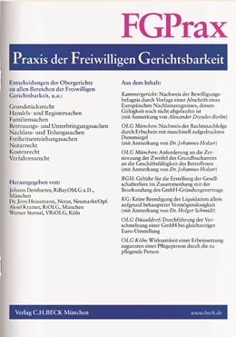 Abbildung von FGPrax • Praxis der Freiwilligen Gerichtsbarkeit | 24. Auflage | 2024 | beck-shop.de