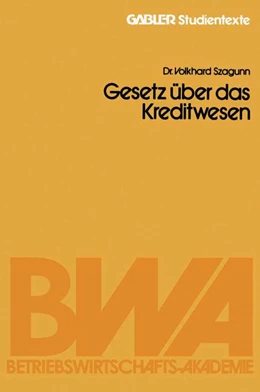 Abbildung von Szagunn | Gesetz über das Kreditwesen | 2. Auflage | 1984 | beck-shop.de