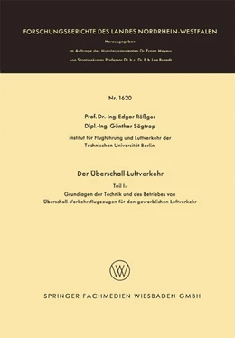 Abbildung von Rößger | Der Überschall-Luftverkehr | 1. Auflage | 1966 | beck-shop.de
