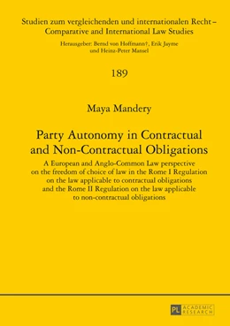 Abbildung von Mandery | Party Autonomy in Contractual and Non-Contractual Obligations | 1. Auflage | 2014 | 189 | beck-shop.de