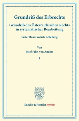 Abbildung von Finger / Frankl | Grundriß des Erbrechts. | 1. Auflage | 2014 | beck-shop.de