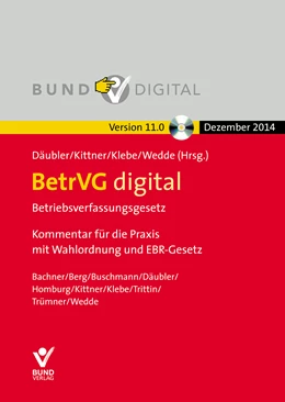 Abbildung von Däubler / Kittner | BetrVG digital 11.0 • Fortsetzungsbezug | 11. Auflage | 2015 | beck-shop.de
