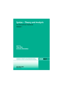 Abbildung von Kiss / Alexiadou | Syntax - Theory and Analysis. Volume 1 | 1. Auflage | 2015 | beck-shop.de