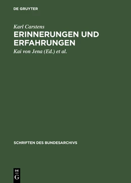 Abbildung von Carstens / Jena | Erinnerungen und Erfahrungen | 1. Auflage | 2014 | beck-shop.de